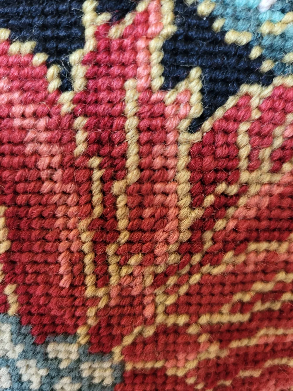 S/2 Vintage imperial elegance needlepoint poinsettia christmas pillows